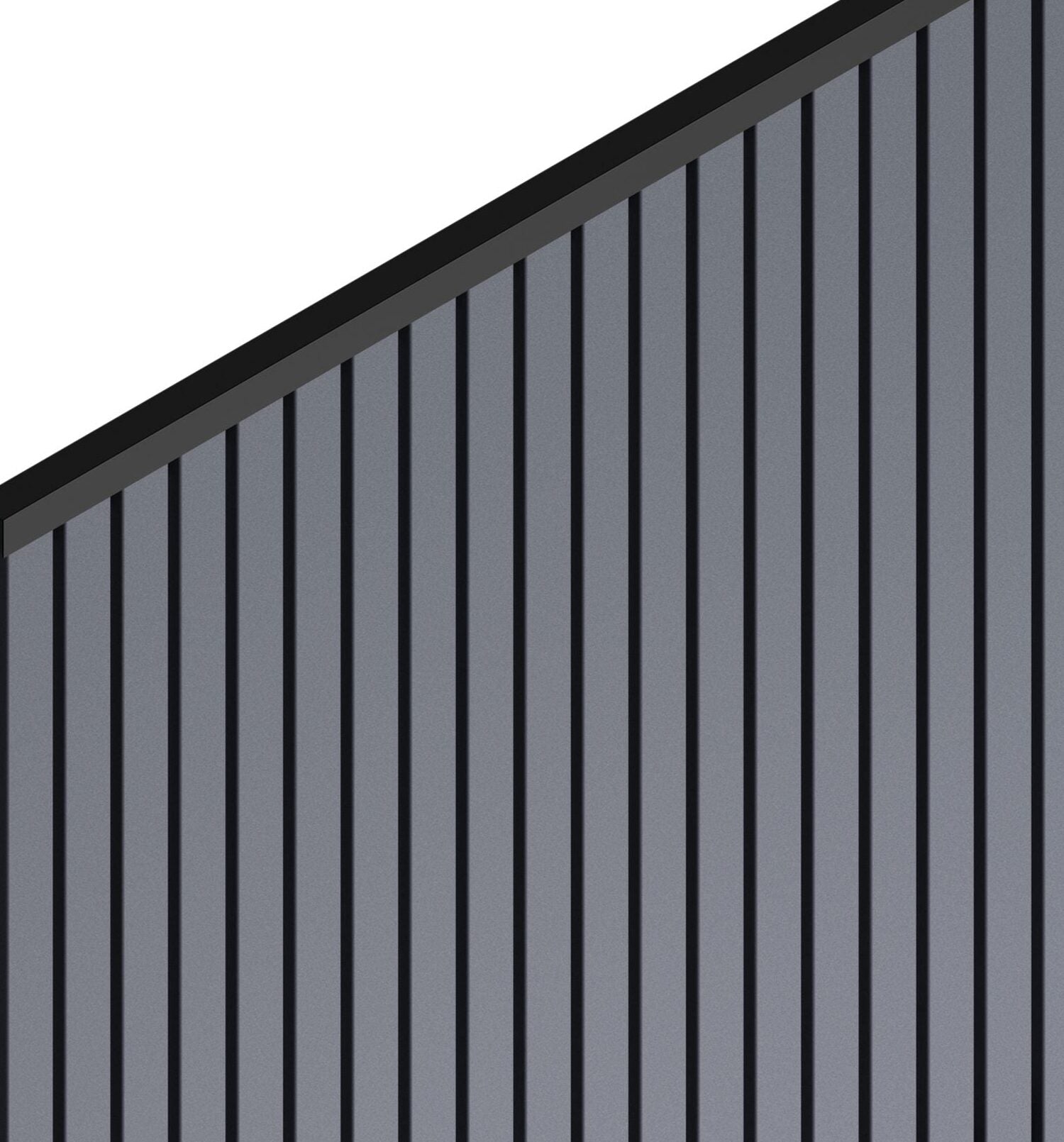 Riflaje metalice Sena 44 gri grafit, profile verticale cu capac de aluminiu negru