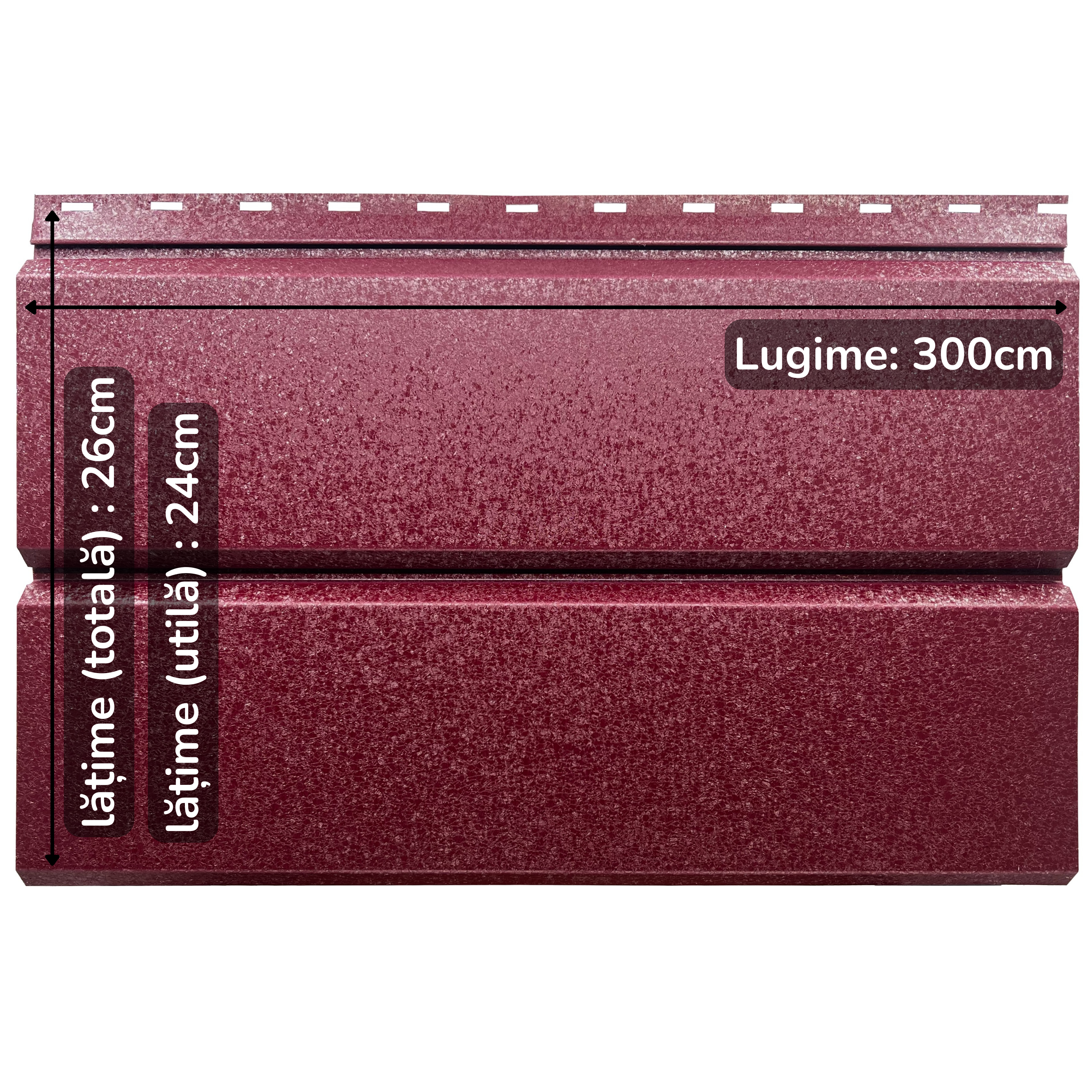 Lambriu Metalic Drept Jupiter, Visina RAL 3005