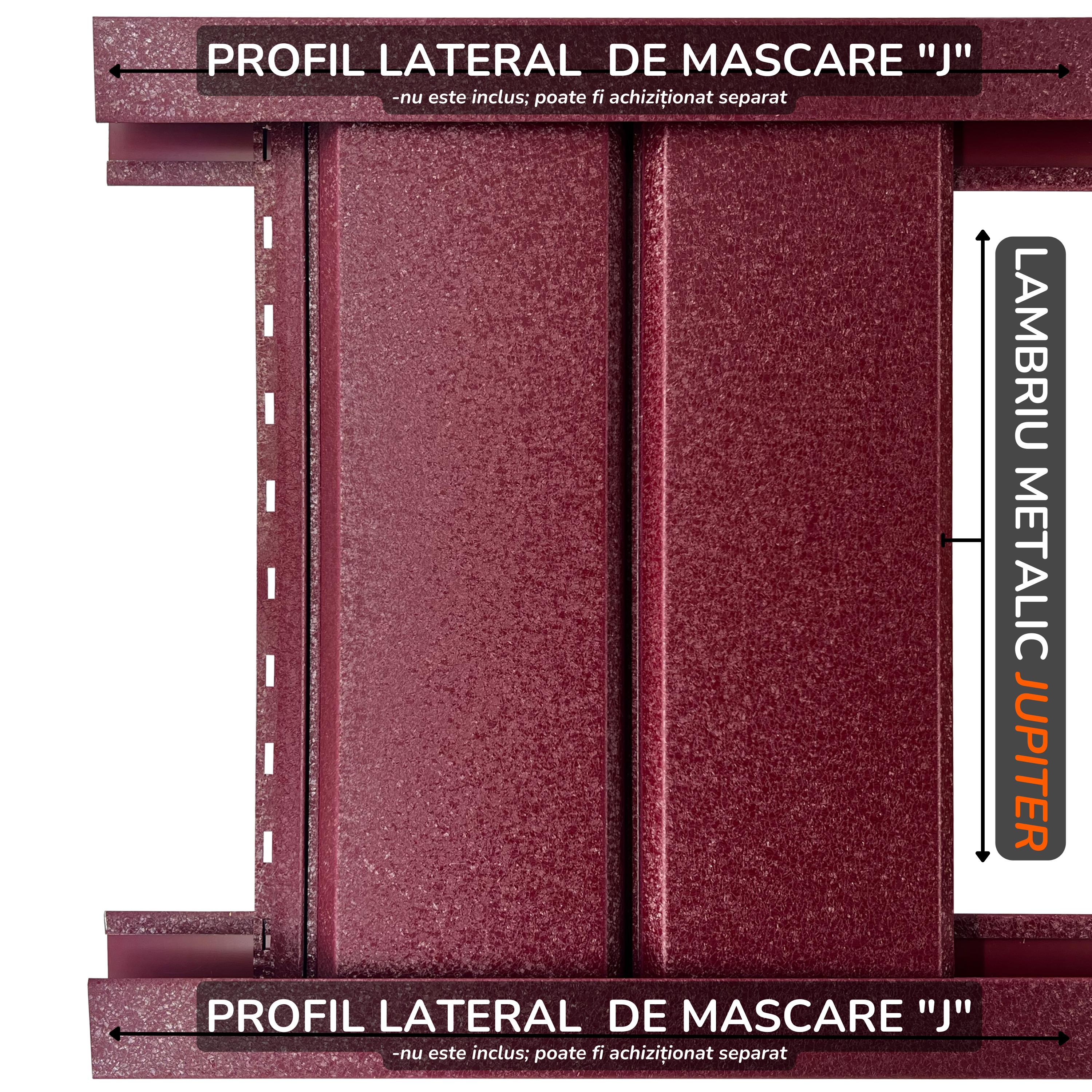 Lambriu Metalic Drept Jupiter, Visina RAL 3005