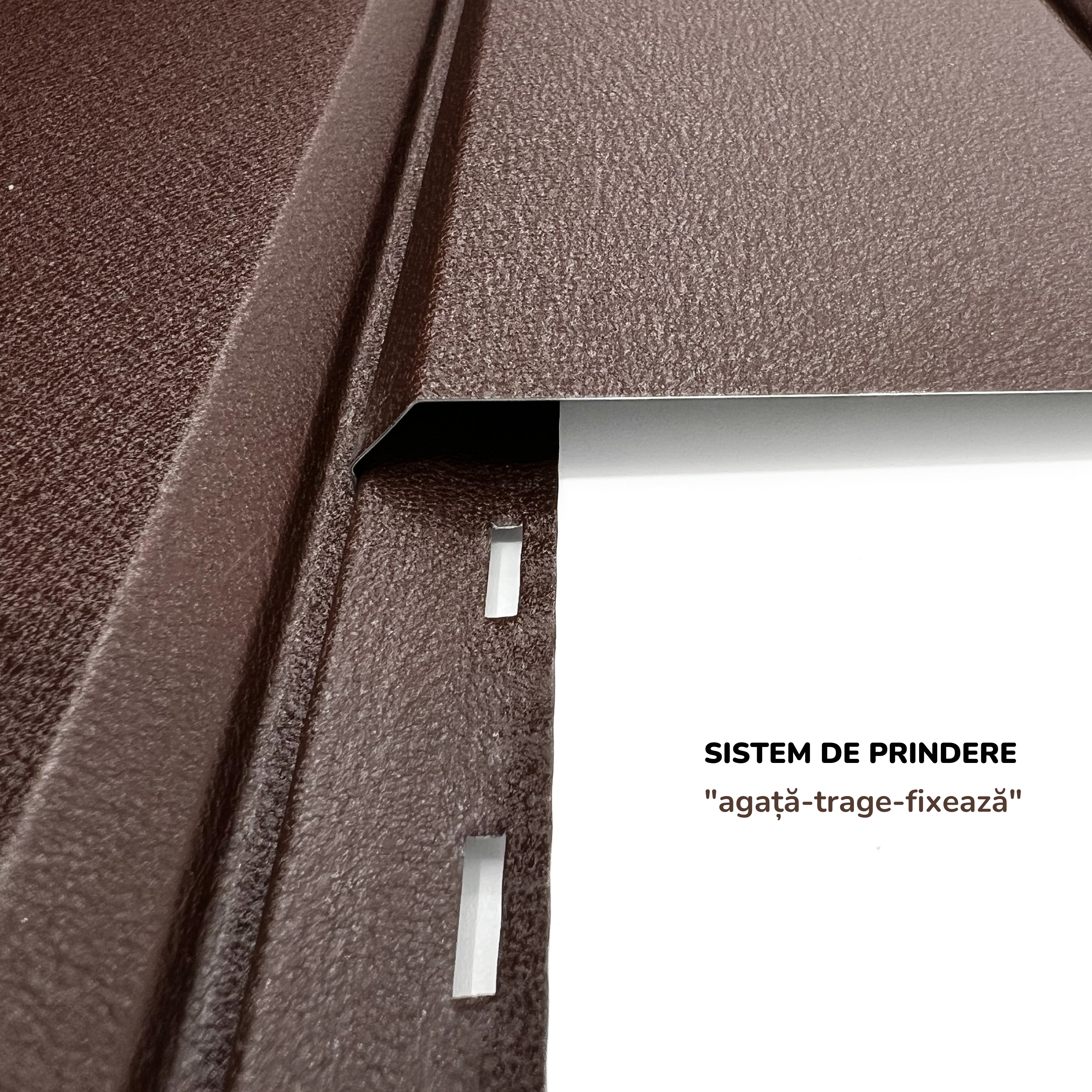 Lambriu Metalic Drept Jupiter, Maro Ciocolata RAL 8017