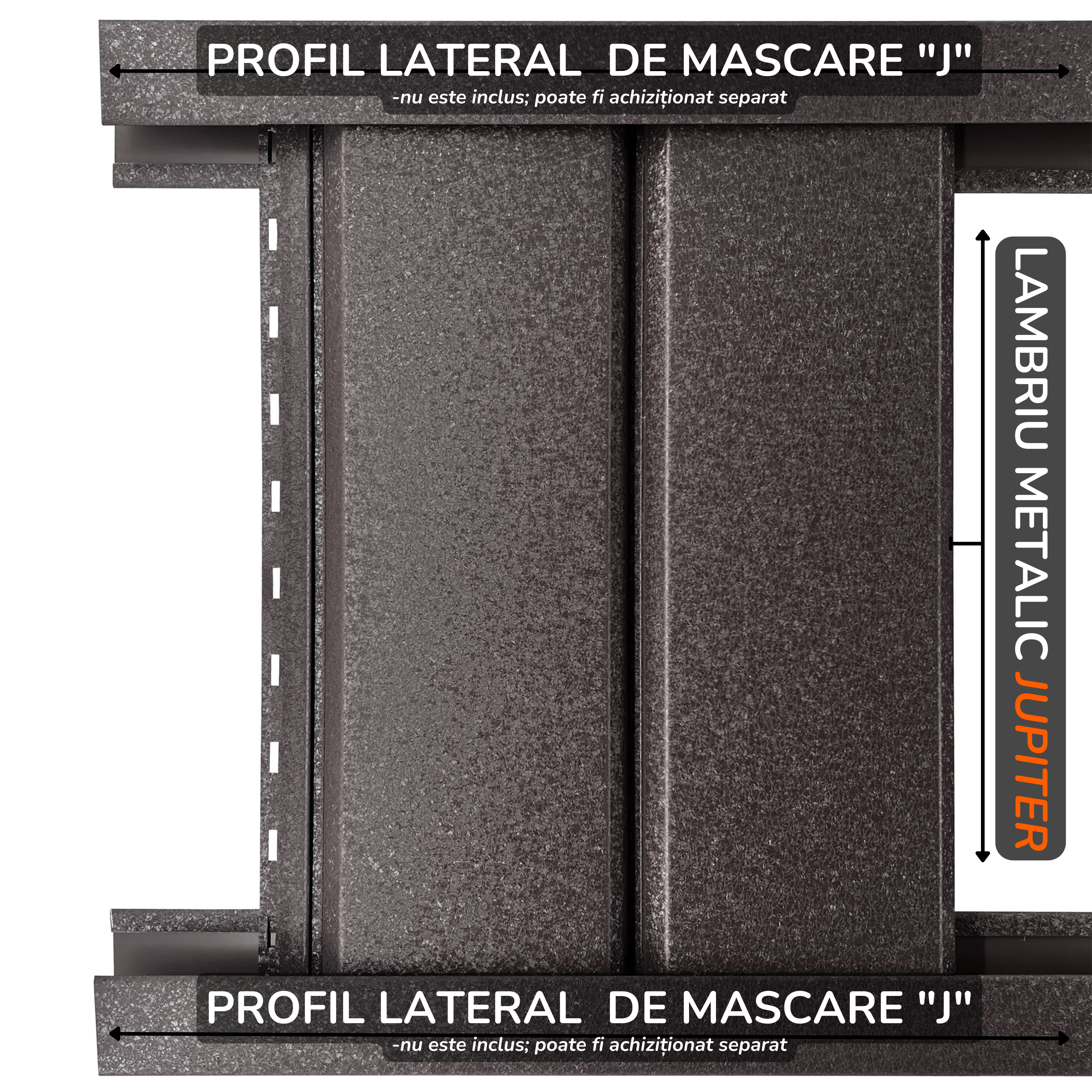 Lambriu Metalic Drept Jupiter, Maro Cedru RAL 8019