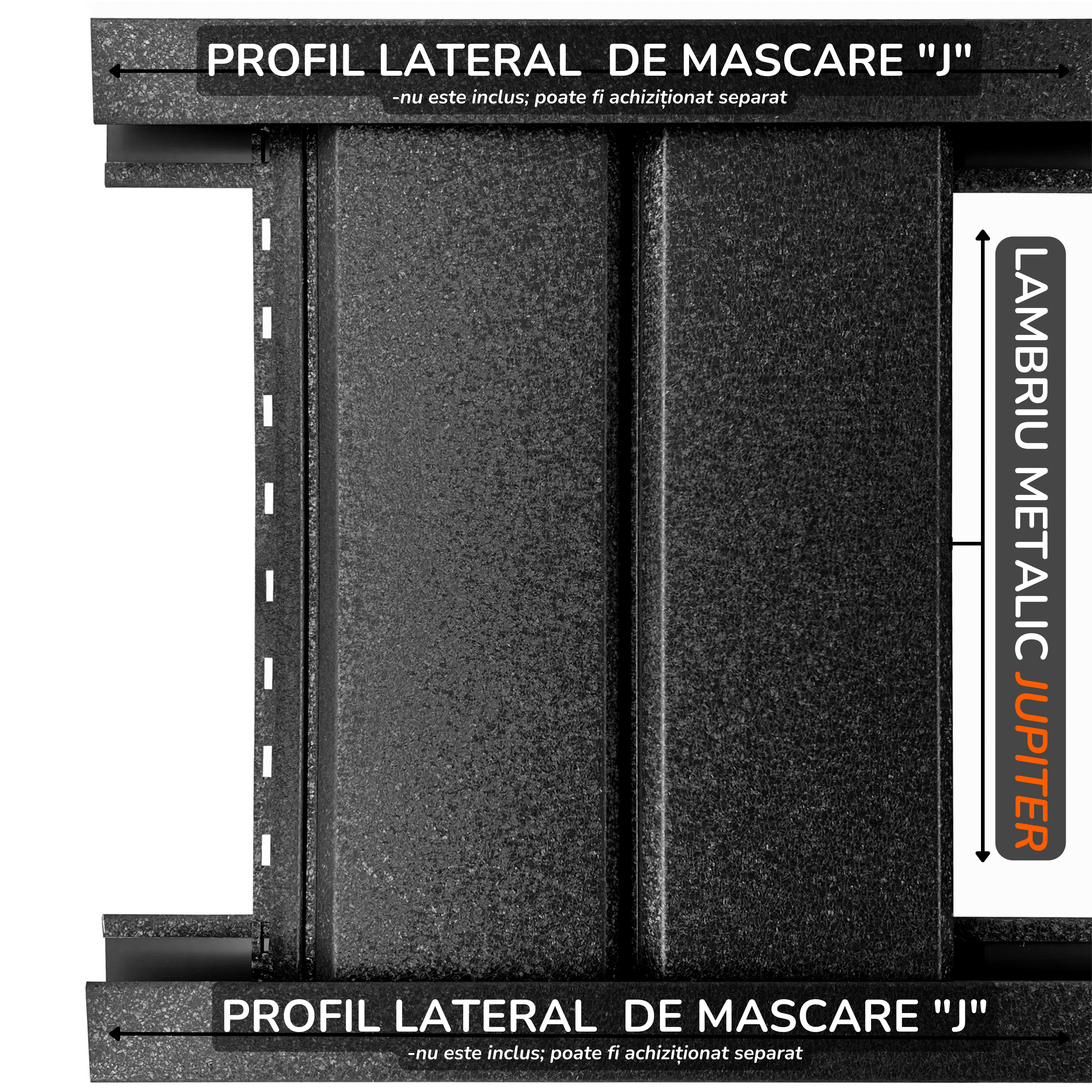 Jupiter | Lambriu Drept | Negru de Noapte | RAL 9005