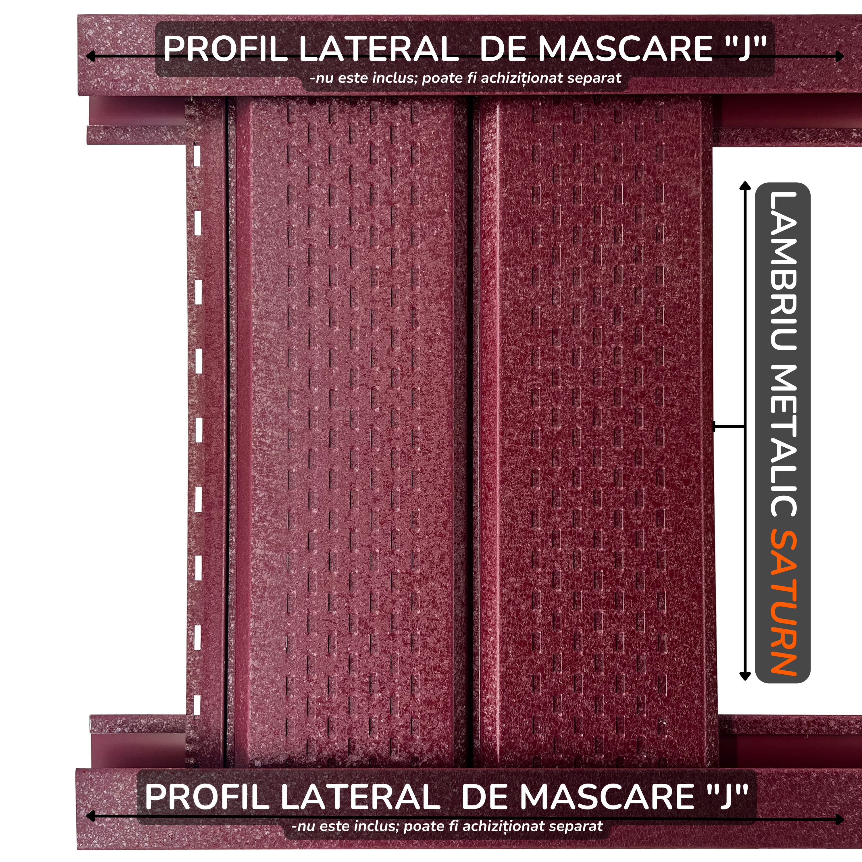 Lambriu Metalic Perforat Saturn,  Visina RAL 3005