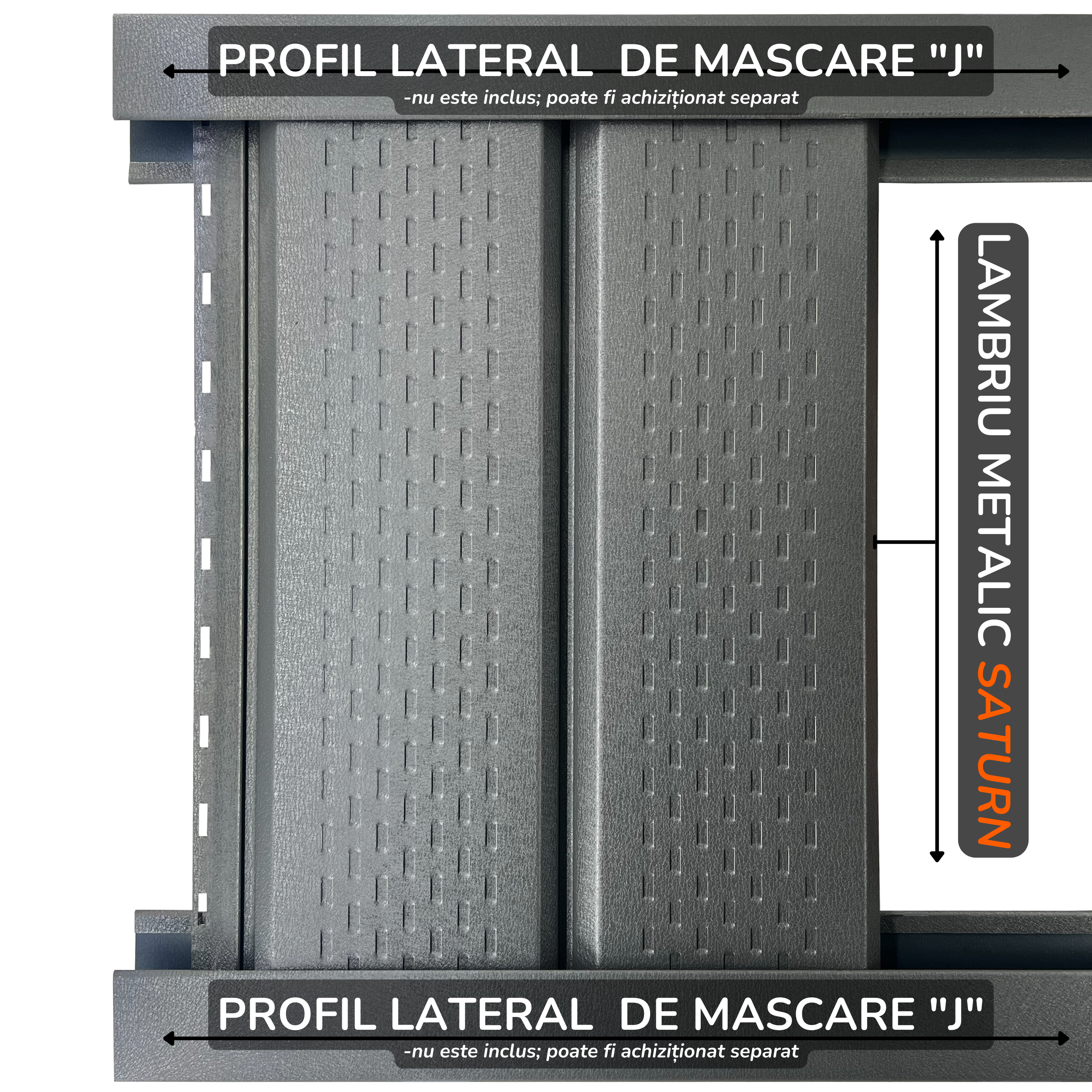 Saturn | Lambriu Perforat | Gri Grafit | RAL 7024