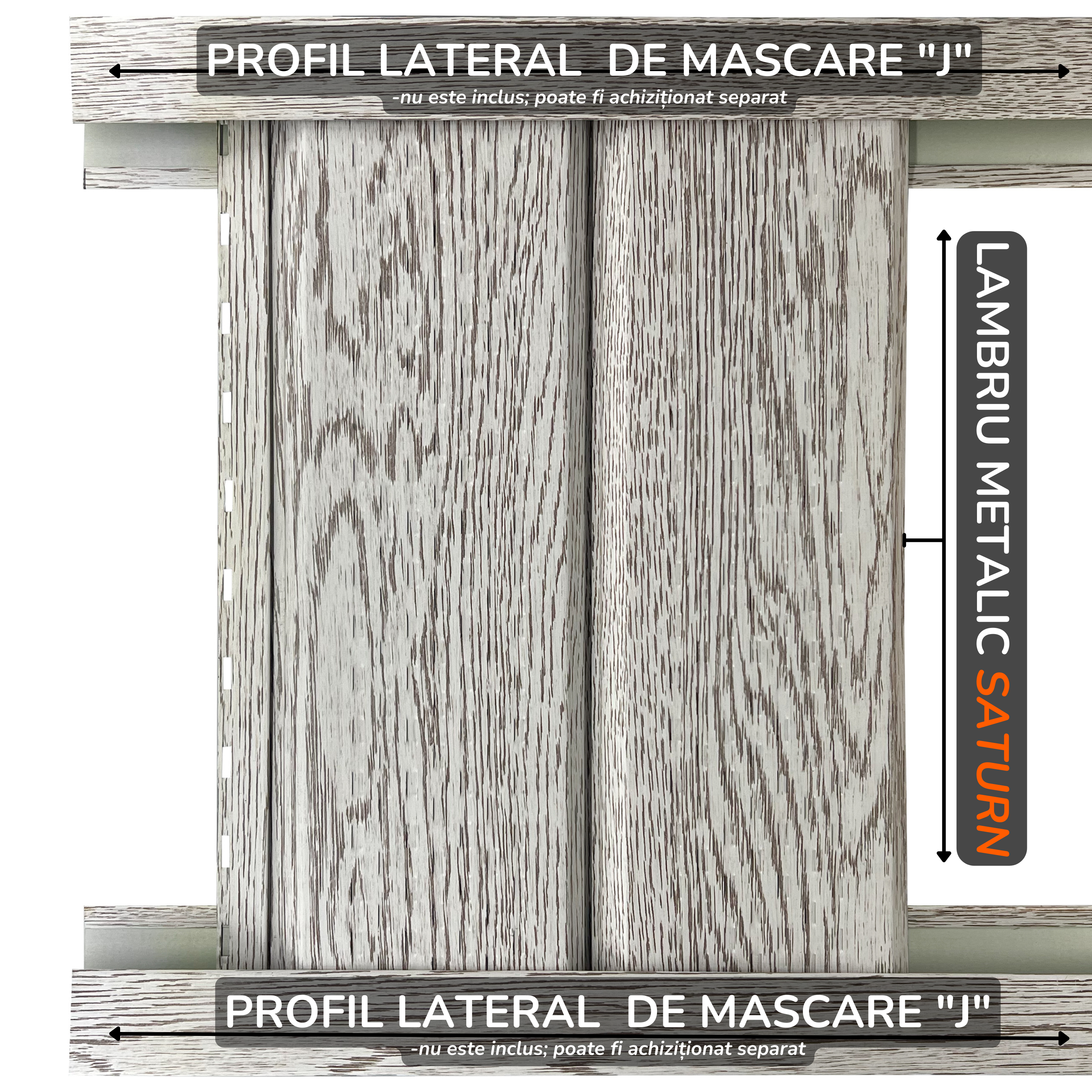 Lambriu Metalic Perforat Saturn,  Stejar Alb