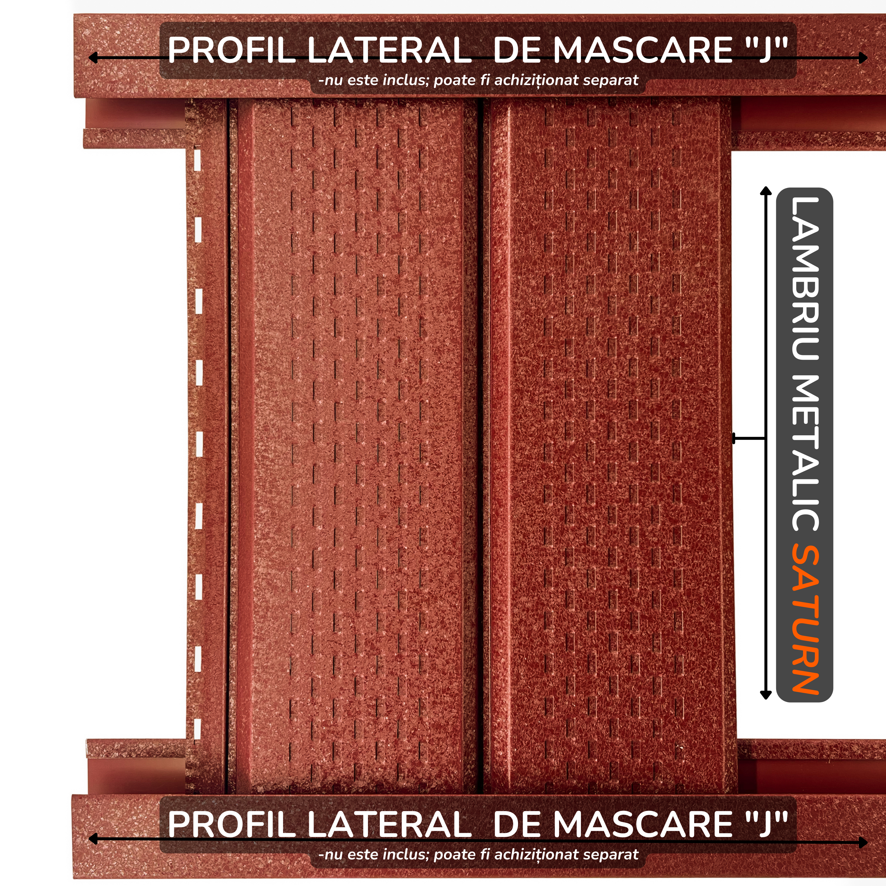Saturn | Lambriu Perforat | Caramida Rosie | RAL 3009