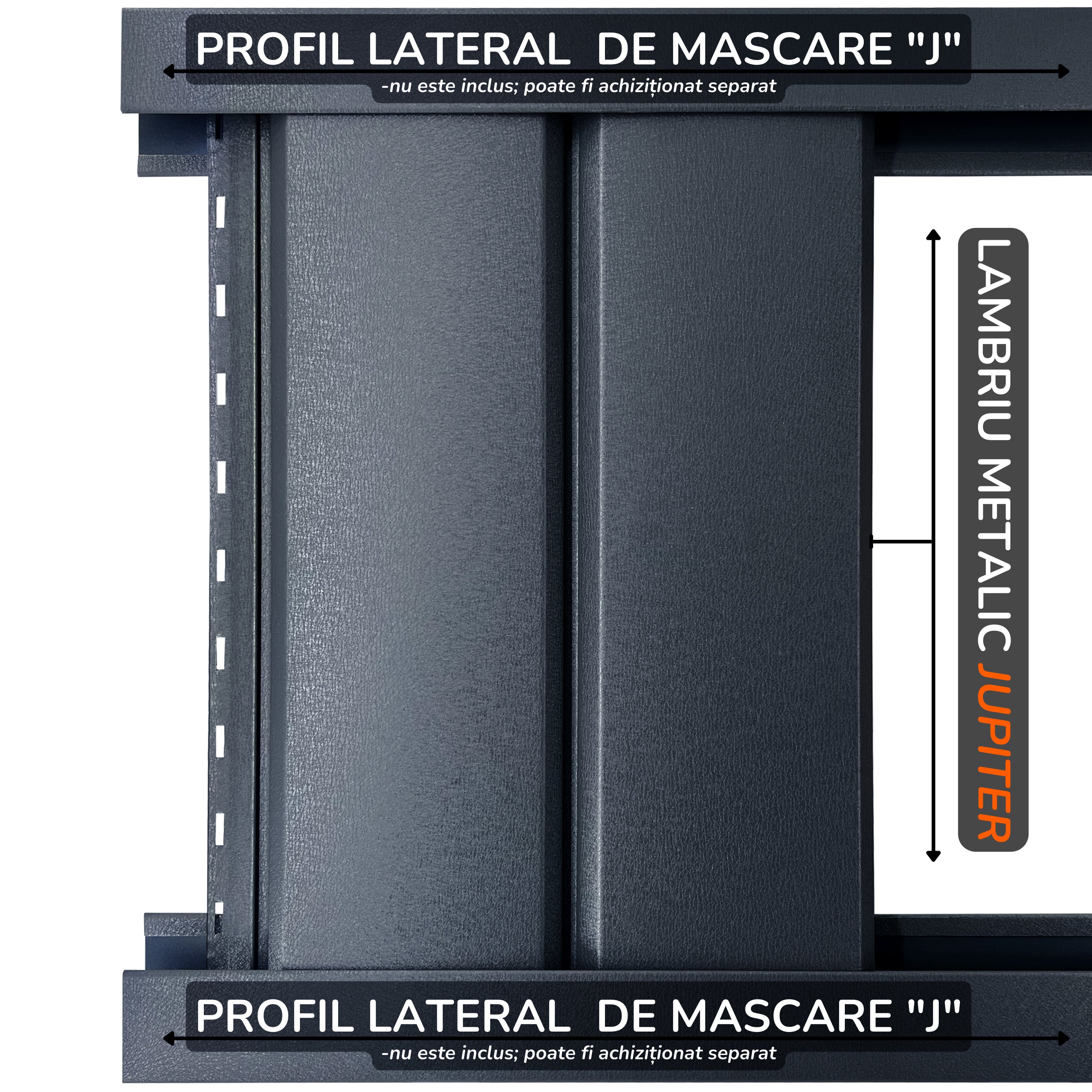 Lambriu Metalic Drept Jupiter, Gri Atlantic RAL 7016
