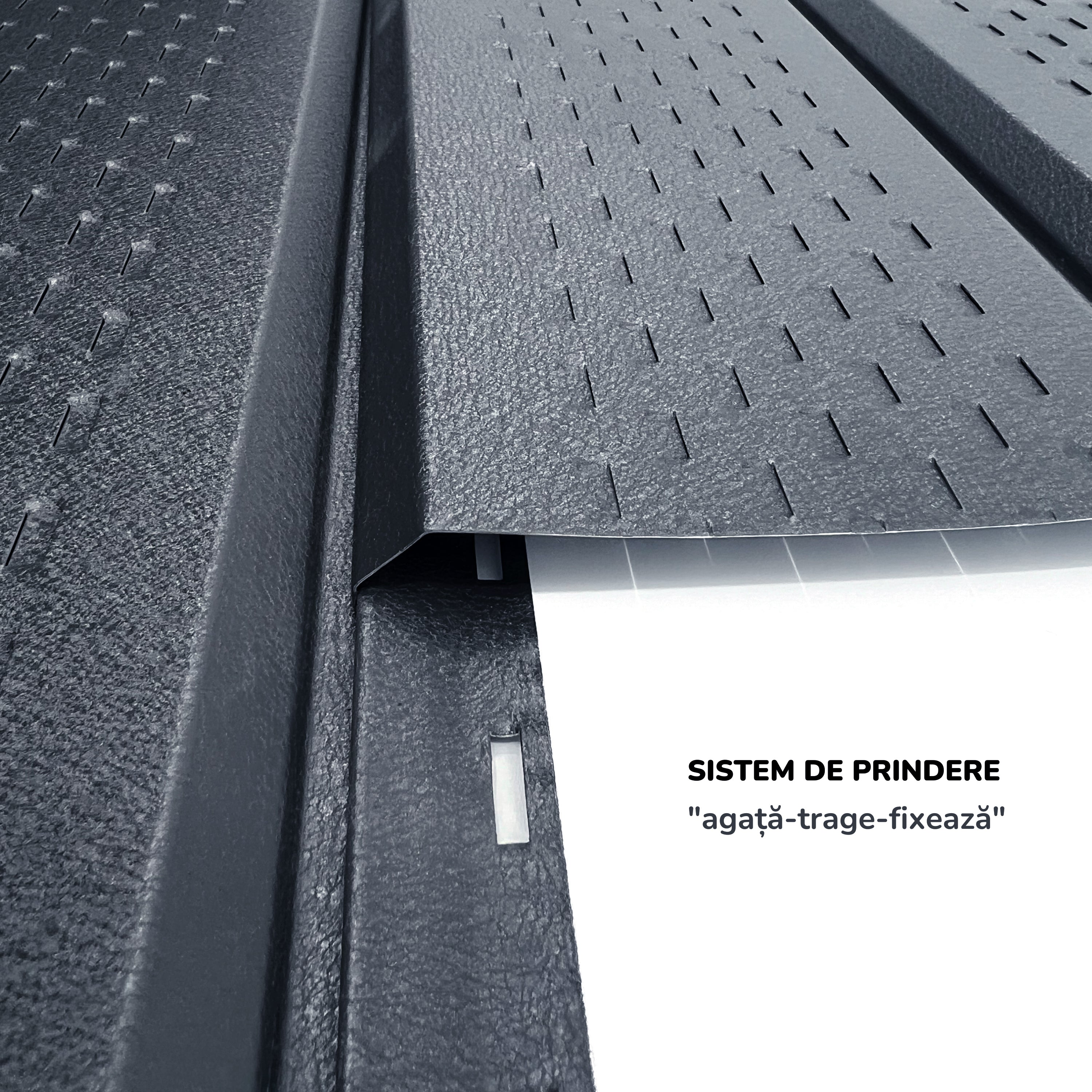 Lambriu Metalic Perforat Saturn, Gri Atlantic RAL 7016