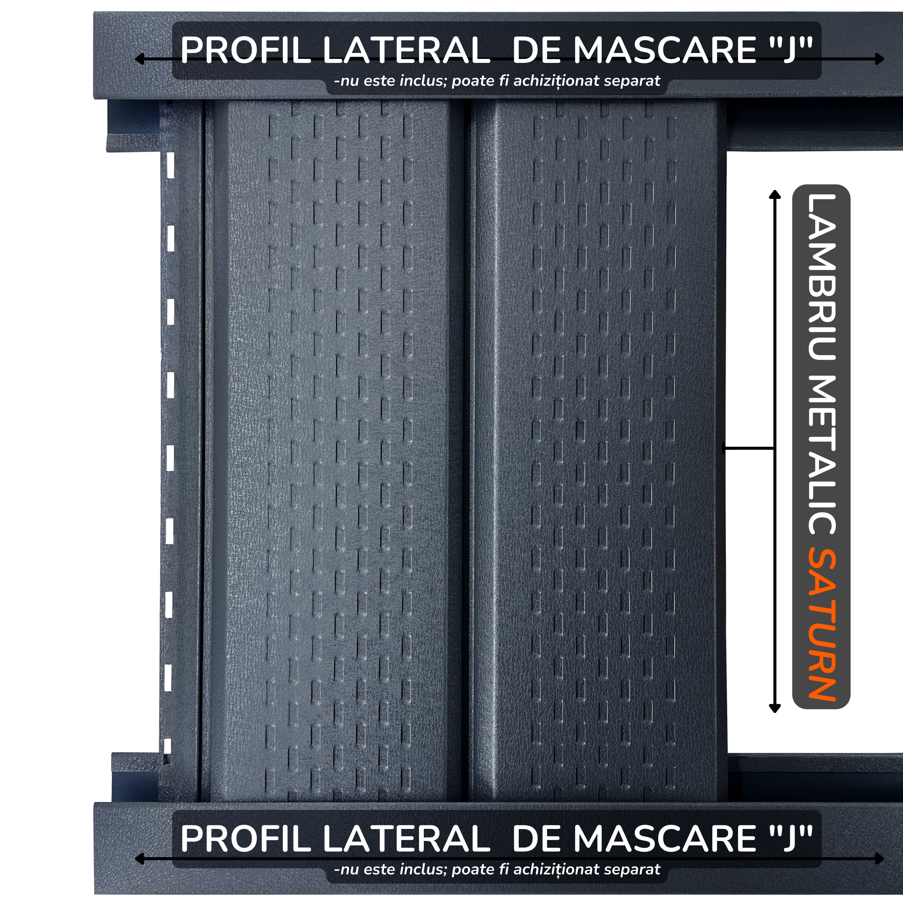 Lambriu Metalic Perforat Saturn, Gri Atlantic RAL 7016