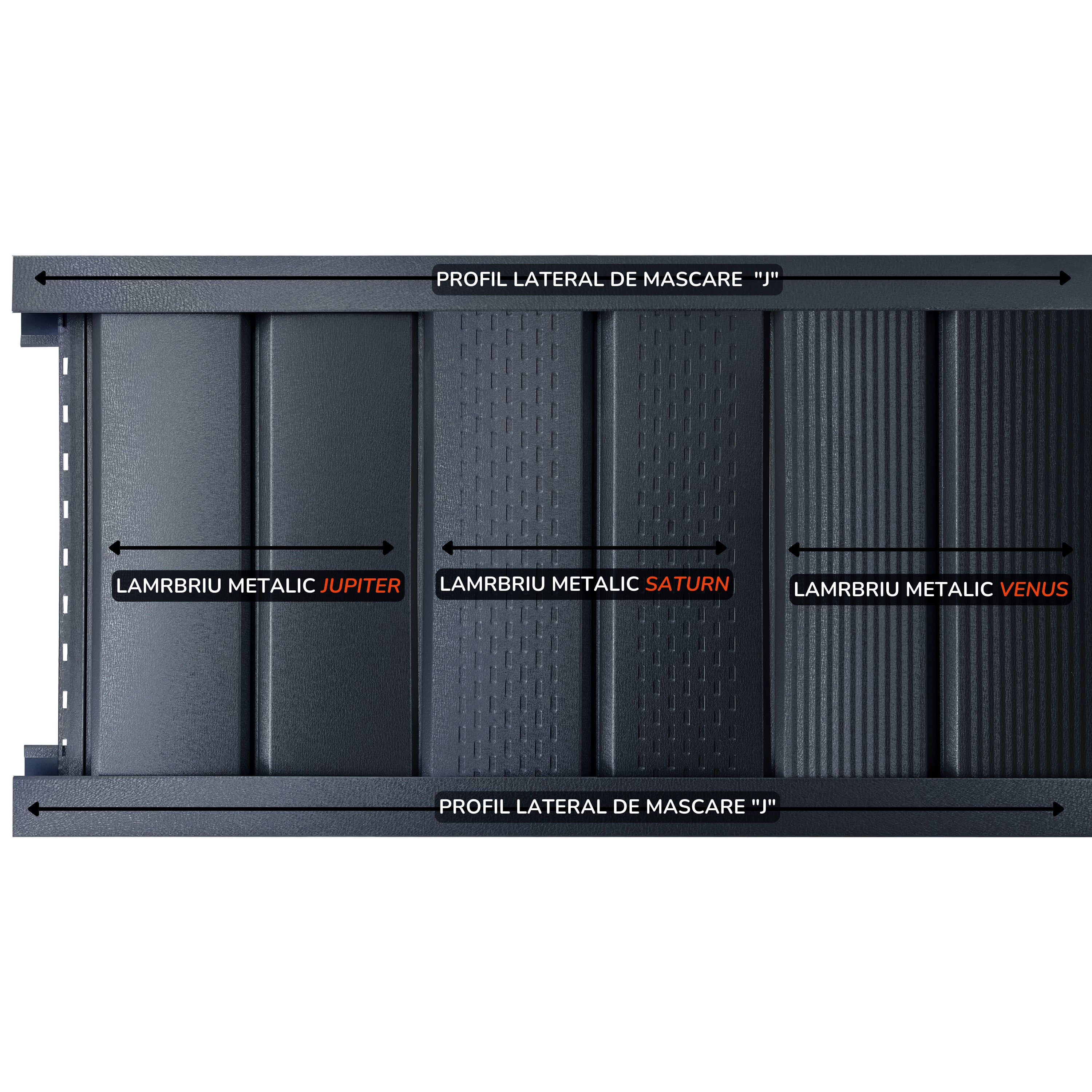 Lambriu Metalic Perforat Saturn, Gri Atlantic RAL 7016