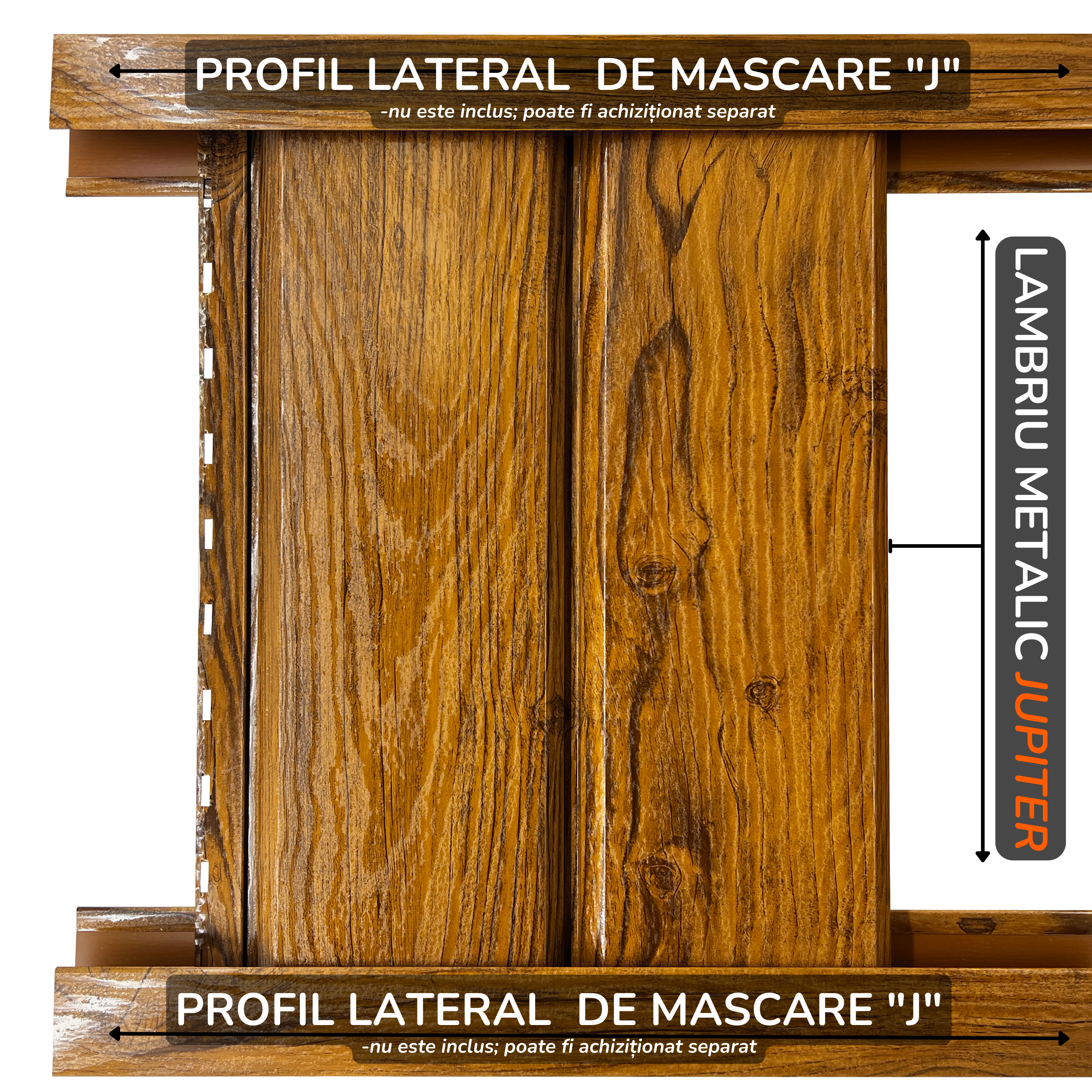 Lambriu Metalic Drept Jupiter, Stejar Striat