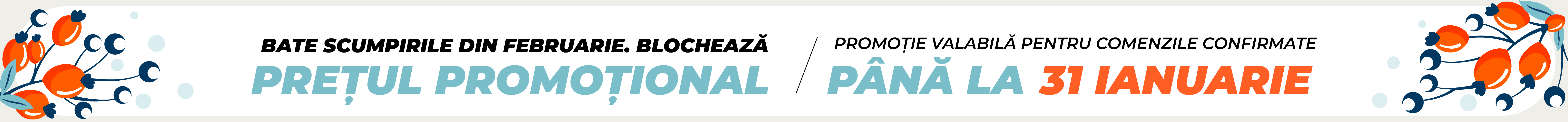 Banner de reduceri de primavata, pentru perioada 18-31 Martie.