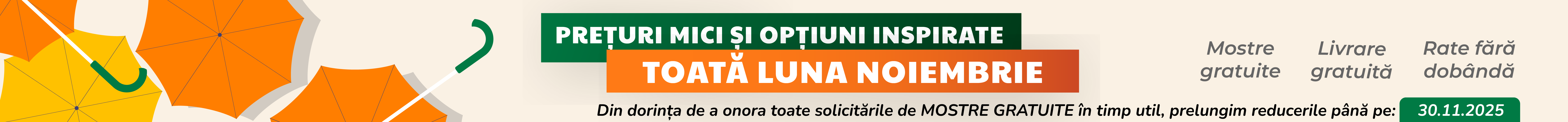 Banner de reduceri de primavata, pentru perioada 18-31 Martie.