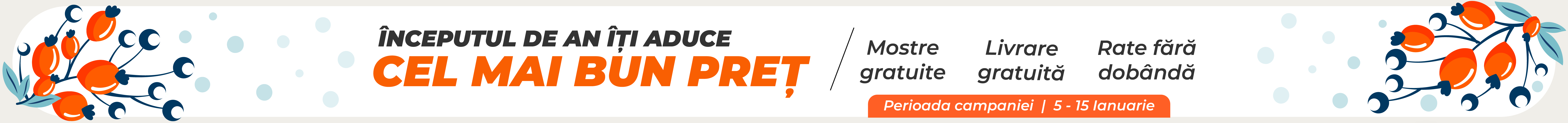 Banner de reduceri de primavata, pentru perioada 18-31 Martie.