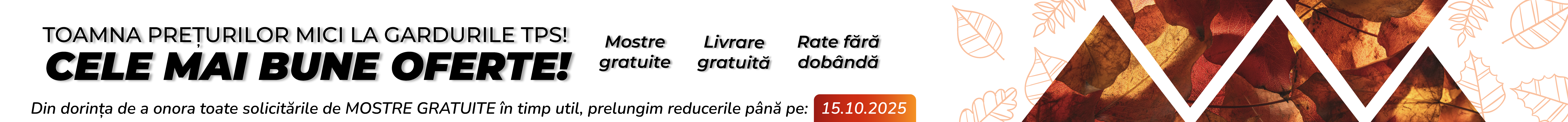 Banner de reduceri de primavata, pentru perioada 18-31 Martie.