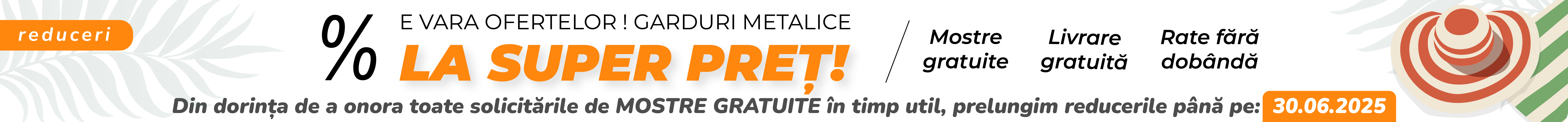 Banner de reduceri de primavata, pentru perioada 18-31 Martie.