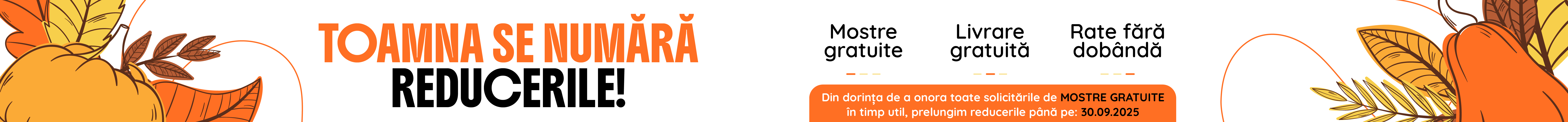 Banner de reduceri de primavata, pentru perioada 18-31 Martie.