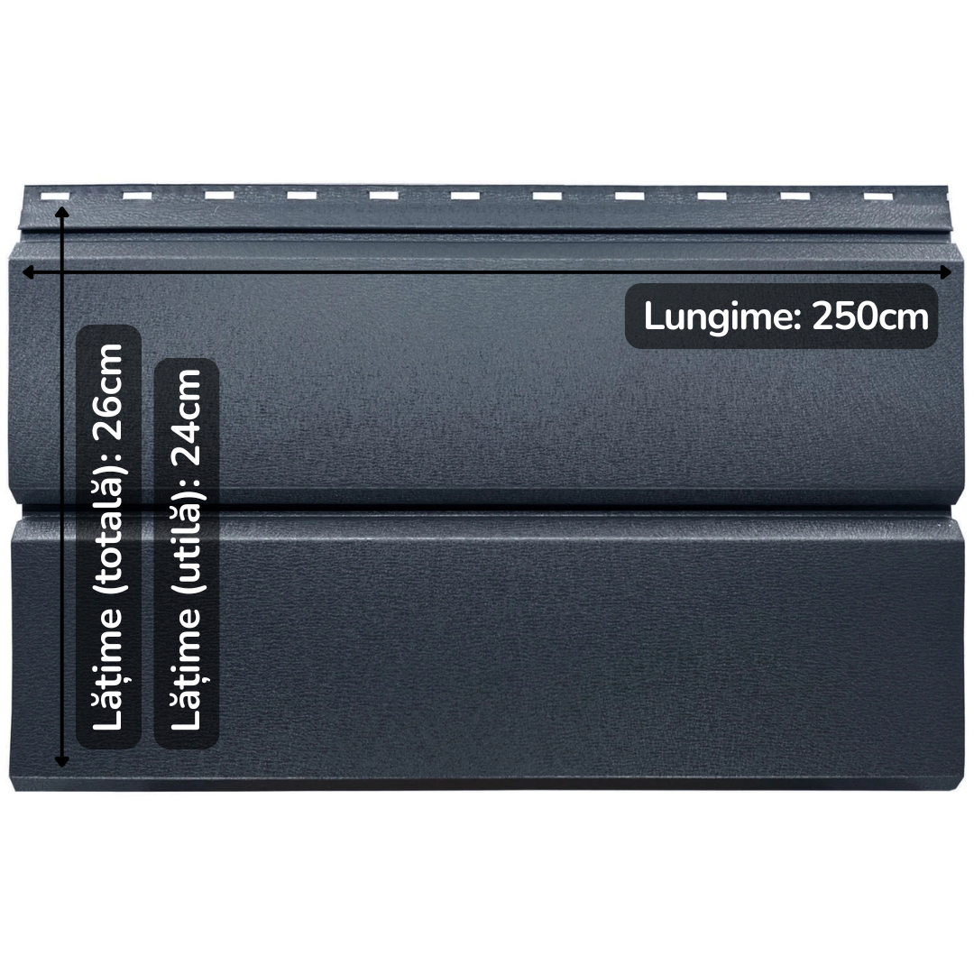 Lambriu Metalic Drept Jupiter, Gri Atlantic RAL 7016