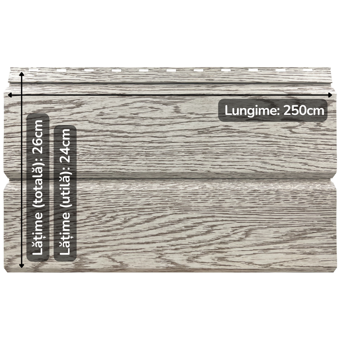 Lambriu Metalic Drept Jupiter, Stejar Alb