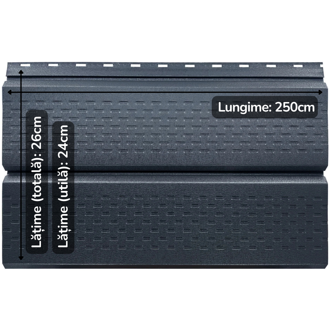 Lambriu Metalic Perforat Saturn, Gri Atlantic RAL 7016