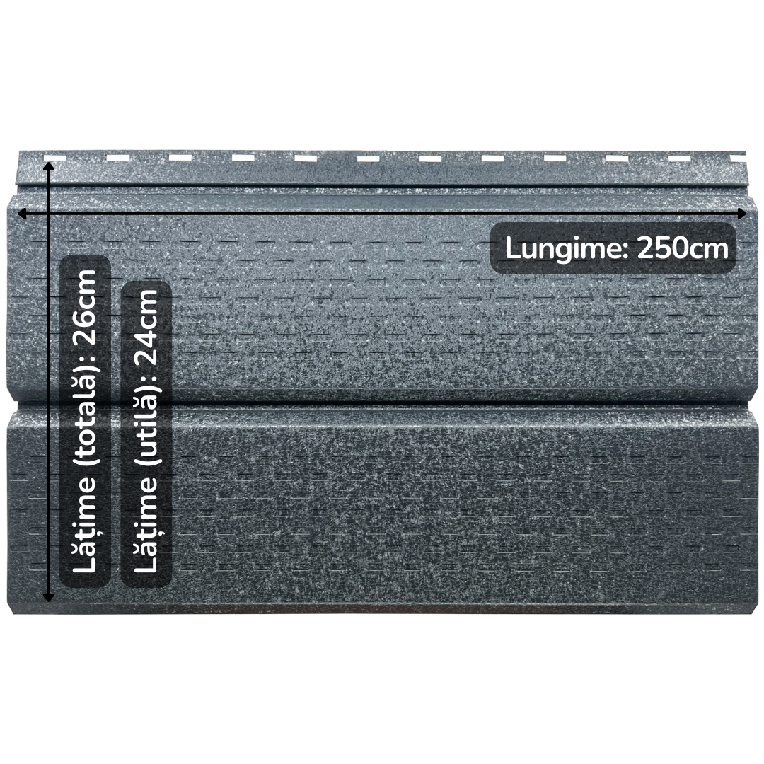 Lambriu Metalic Perforat Saturn, Gri Perlat RAL 7024