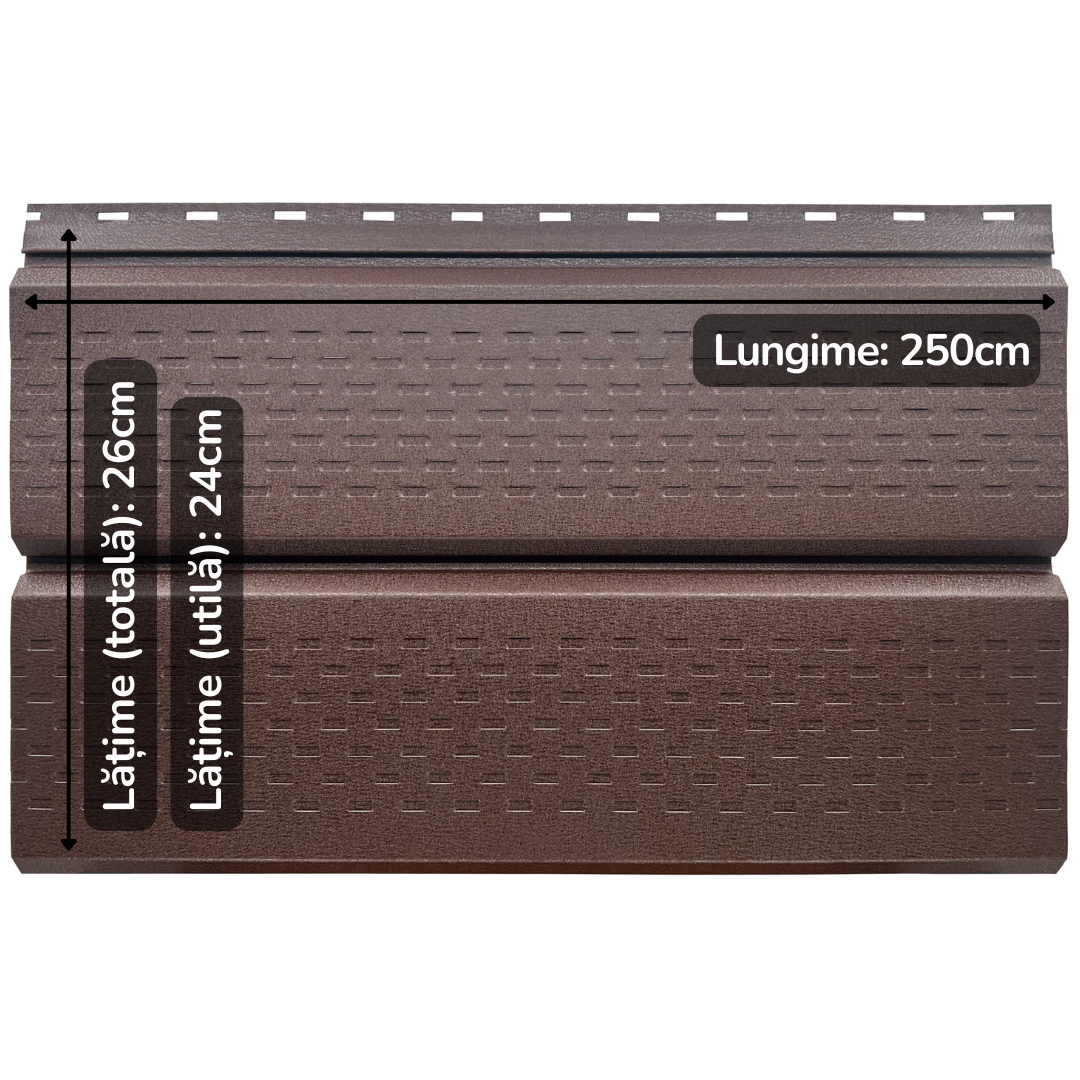 Lambriu Metalic Perforat Saturn, Maro Ciocolata RAL 8017