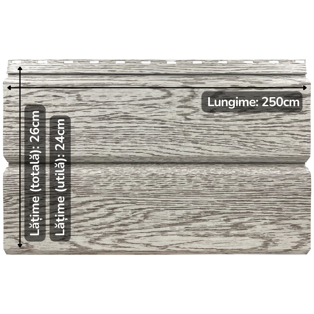 Lambriu Metalic Perforat Saturn,  Stejar Alb