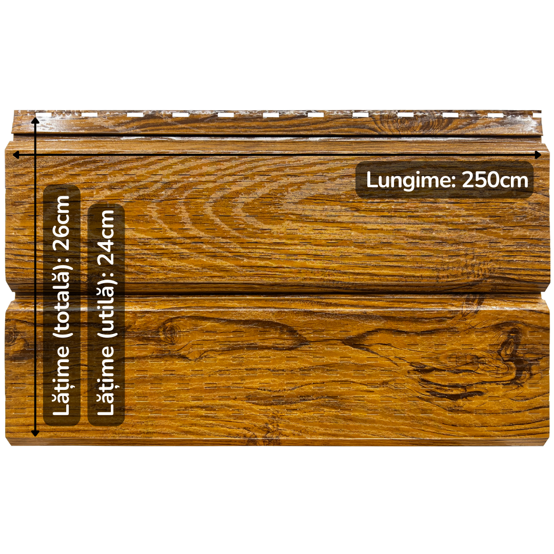 Lambriu Metalic Perforat Saturn, Stejar Striat