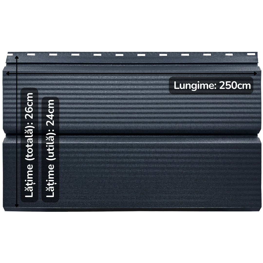 Lambriu Metalic Striat Venus, Gri Atlantic RAL 7016