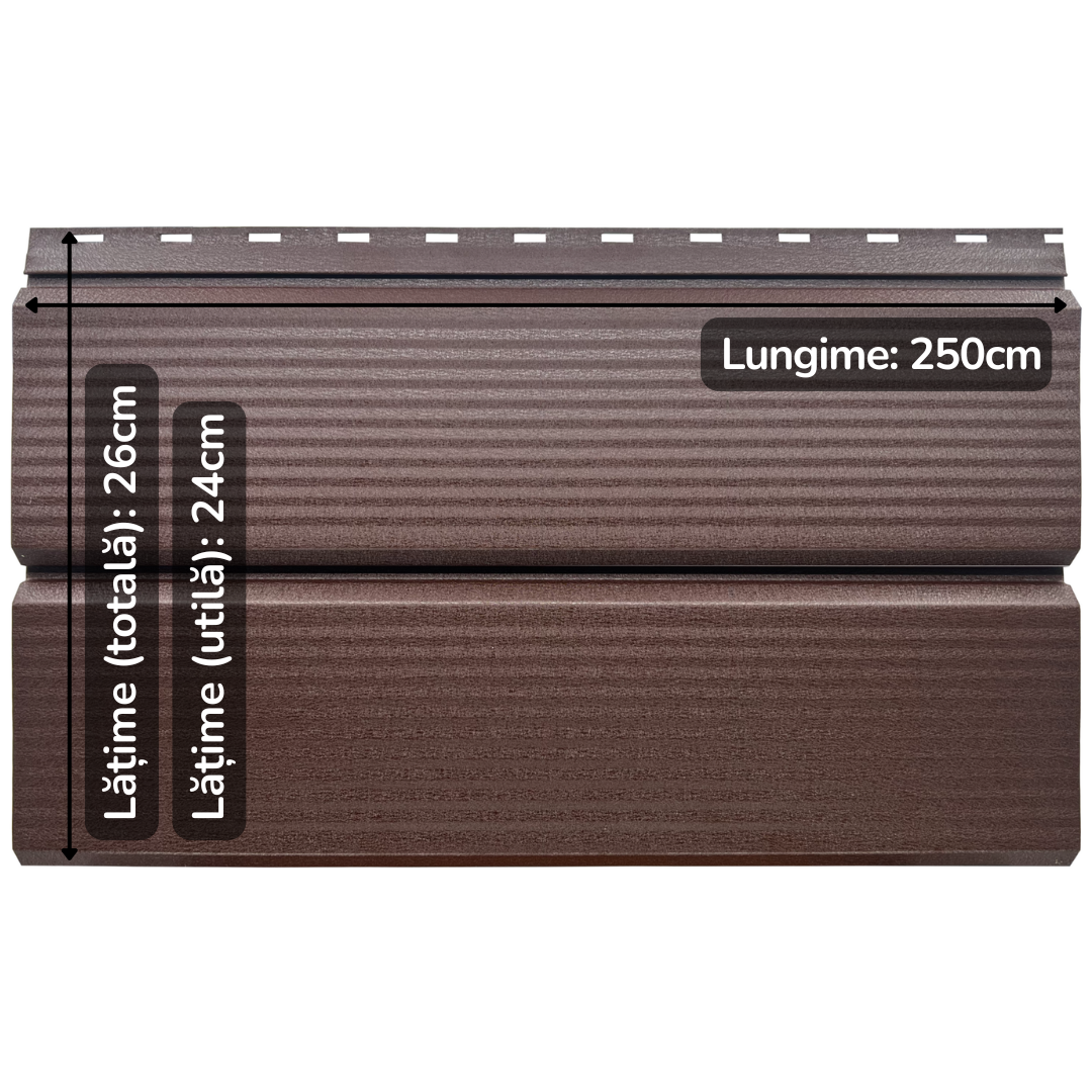 Lambriu Metalic Striat Venus, Maro Ciocolata RAL 8017