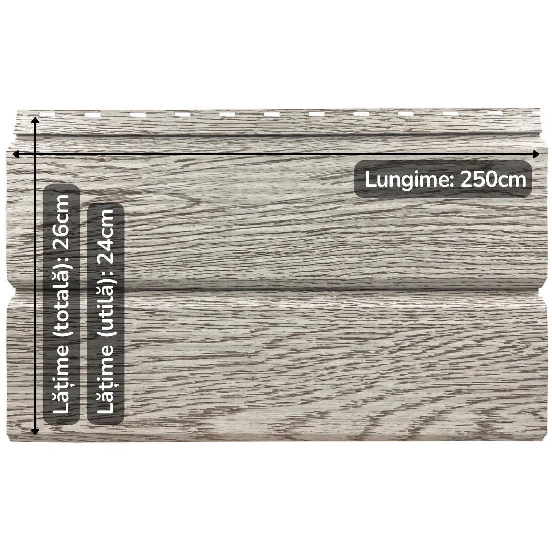 Lambriu Metalic Striat Venus, Stejar Alb