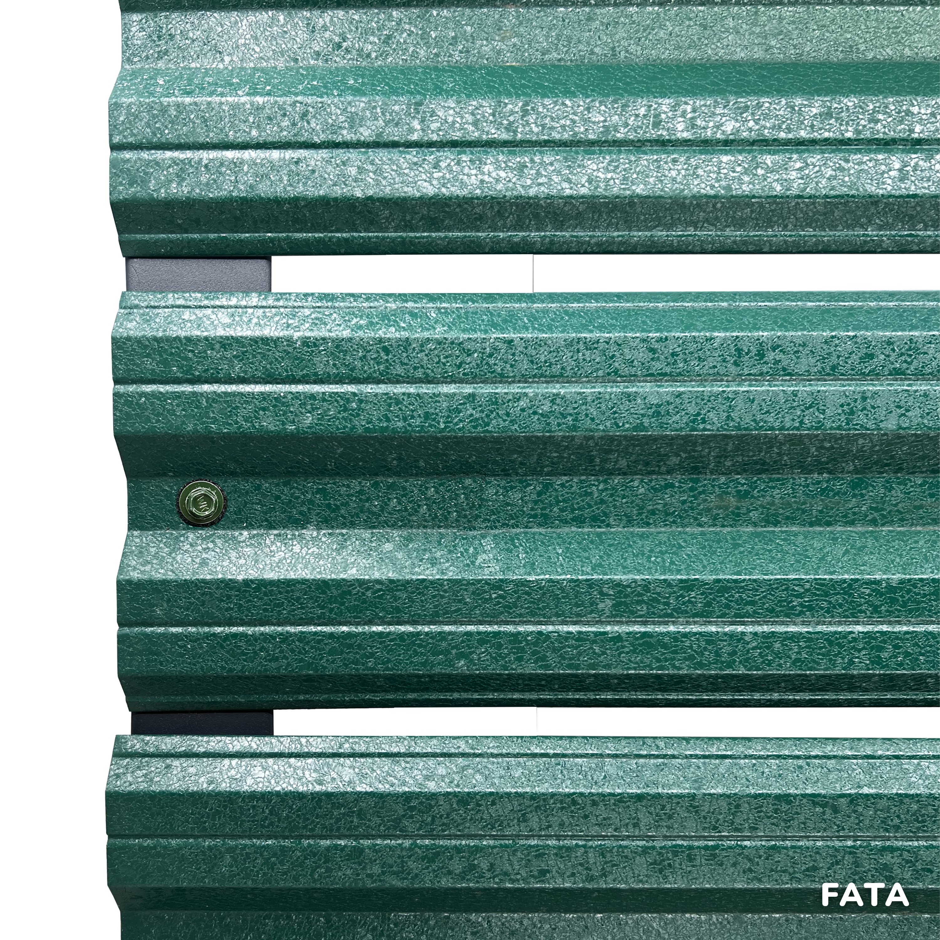 Prim-plan al modelului SIMETRICA Sipca Metalica cu finisaj de Hi-Mat în culoare Verde Pin RAL 6005, disponibil pe www.sipca.ro, fabricat de Top Profil Sistem.