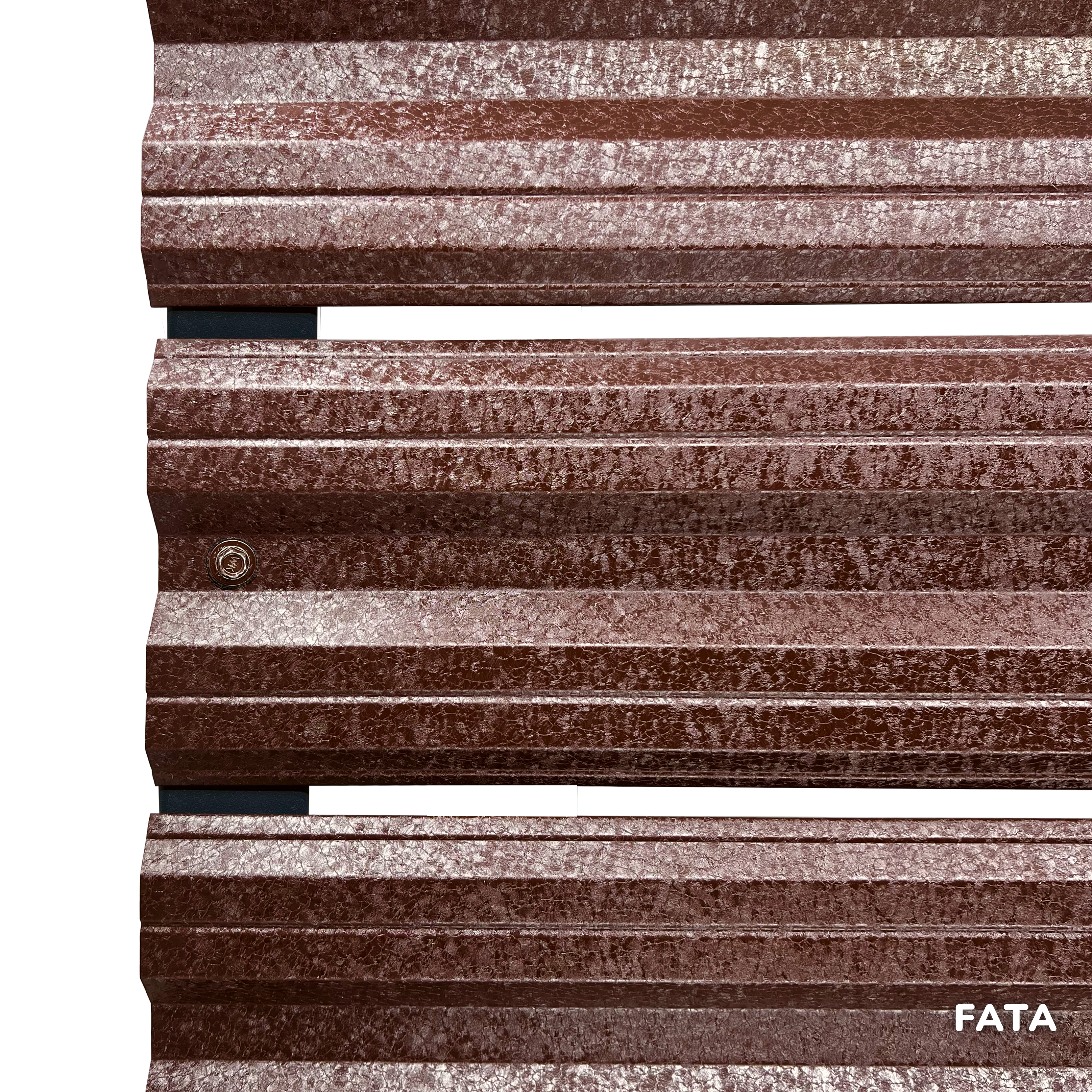 Prim-plan al modelului SIMETRICA Sipca Metalica cu finisaj de Hi-Mat în culoare Maro Caramelă RAL 8017, disponibil pe www.sipca.ro, fabricat de Top Profil Sistem.