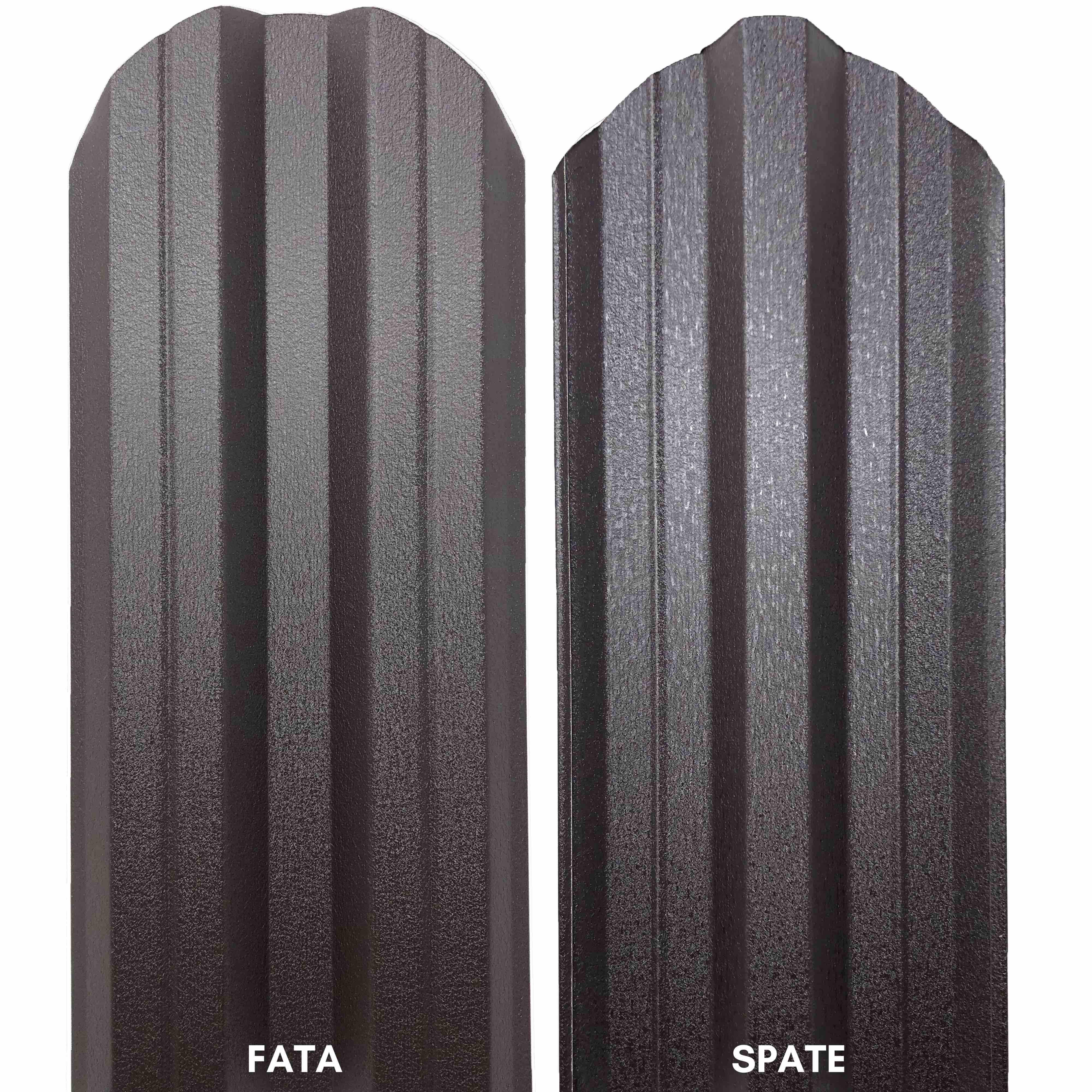 Prim-plan al modelului TISA Sipca Metalica cu finisaj de Mat Dublu în culoare Maro Espresso Dublu RAL 8019, disponibil pe www.sipca.ro, fabricat de Top Profil Sistem.