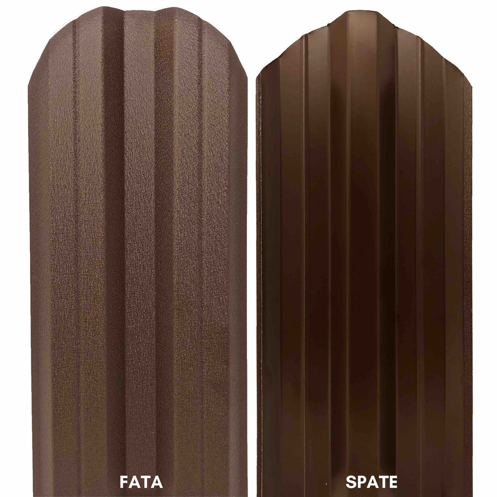 Prim-plan al modelului TISA Sipca Metalica cu finisaj de Mat în culoare Maro Ciocolata RAL 8017, disponibil pe www.sipca.ro, fabricat de Top Profil Sistem.